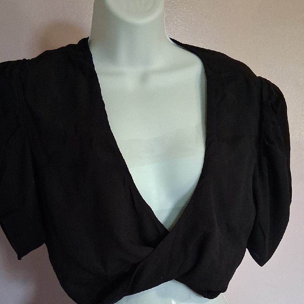 Signature8 Black Wrap Front Crop Top SOLD